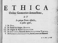 Первая страница труда Спинозы «Этика»