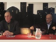 Новый глава жюри премии Борис Салтыков (слева) пообещал "руководить, а не давить", а Дмитрий Зимин рассказал, что церемония вручения "Просветителя-2012" пройдет в Политехническом музее
