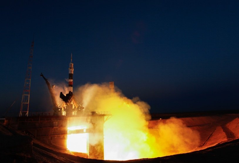 Запуск пилотируемого корабля «Союз ТМА-07М» с Байконура 19 декабря 2012 г.