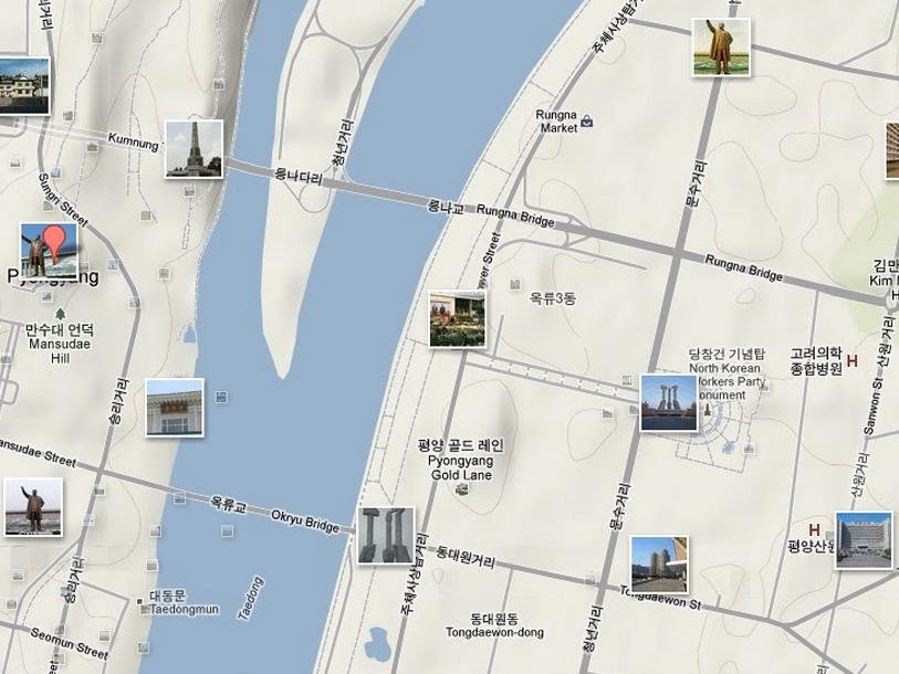 Пхеньян на Google Maps
