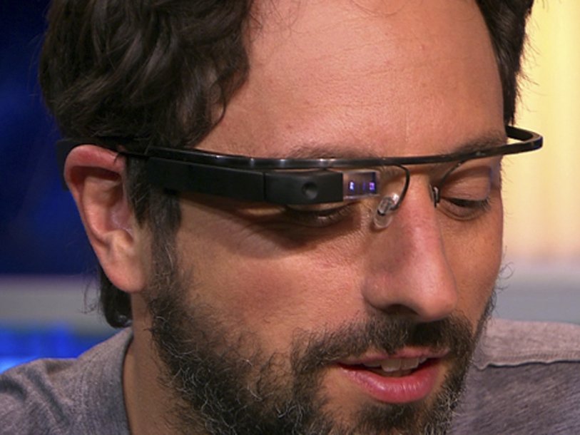Сергей Брин в очках Google Glass