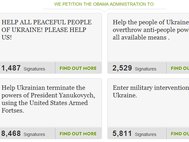 Украинские петиции на сайте Белого дома