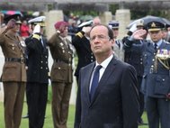 Франсуа Олланд в Нормандии