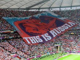 Баннер российских болельщиков в Польше