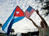 Флаги США и Кубы