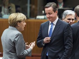 Ангела Меркель и Дэвид Кэмерон на саммите ЕС