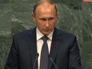 Владимир Путин во время выступления на Генассамблее ООН