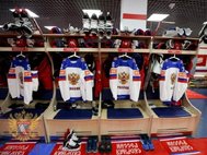 Раздевалка сборной России по хоккею