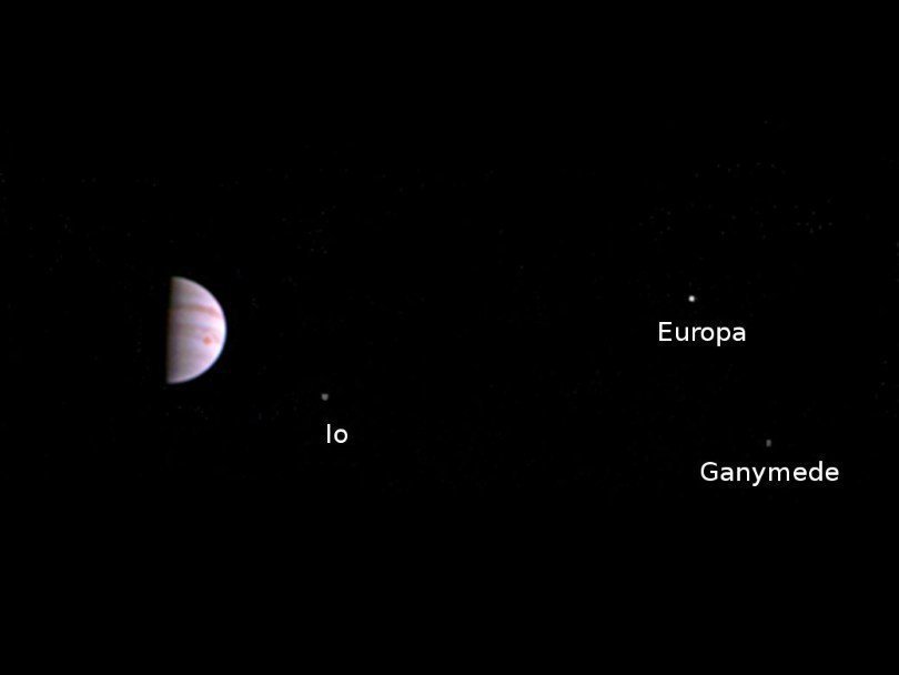 Юпитер с тремя спутниками