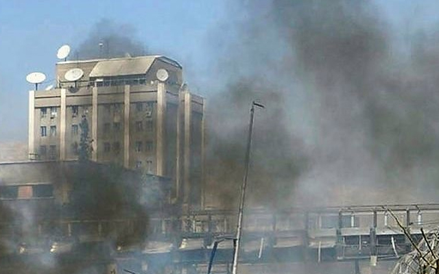 Российское посольство в Дамаске после обстрела.
