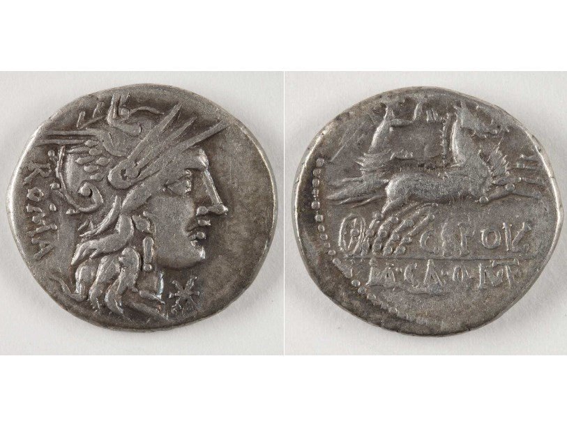 Денарий 117-116 г. до н.э. из коллекции