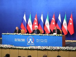 Владимир Путин, Реджеп Эрдоган и Хасан Рухани
