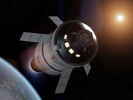 Космический корабль «Орион» на орбите Луны