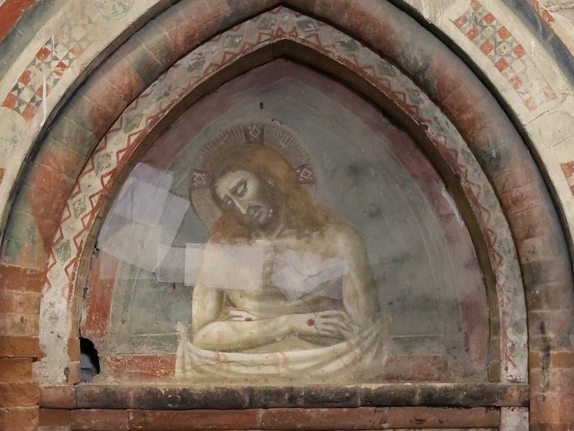 Фреска с изображением Иисуса в церкви Санта-Кроче